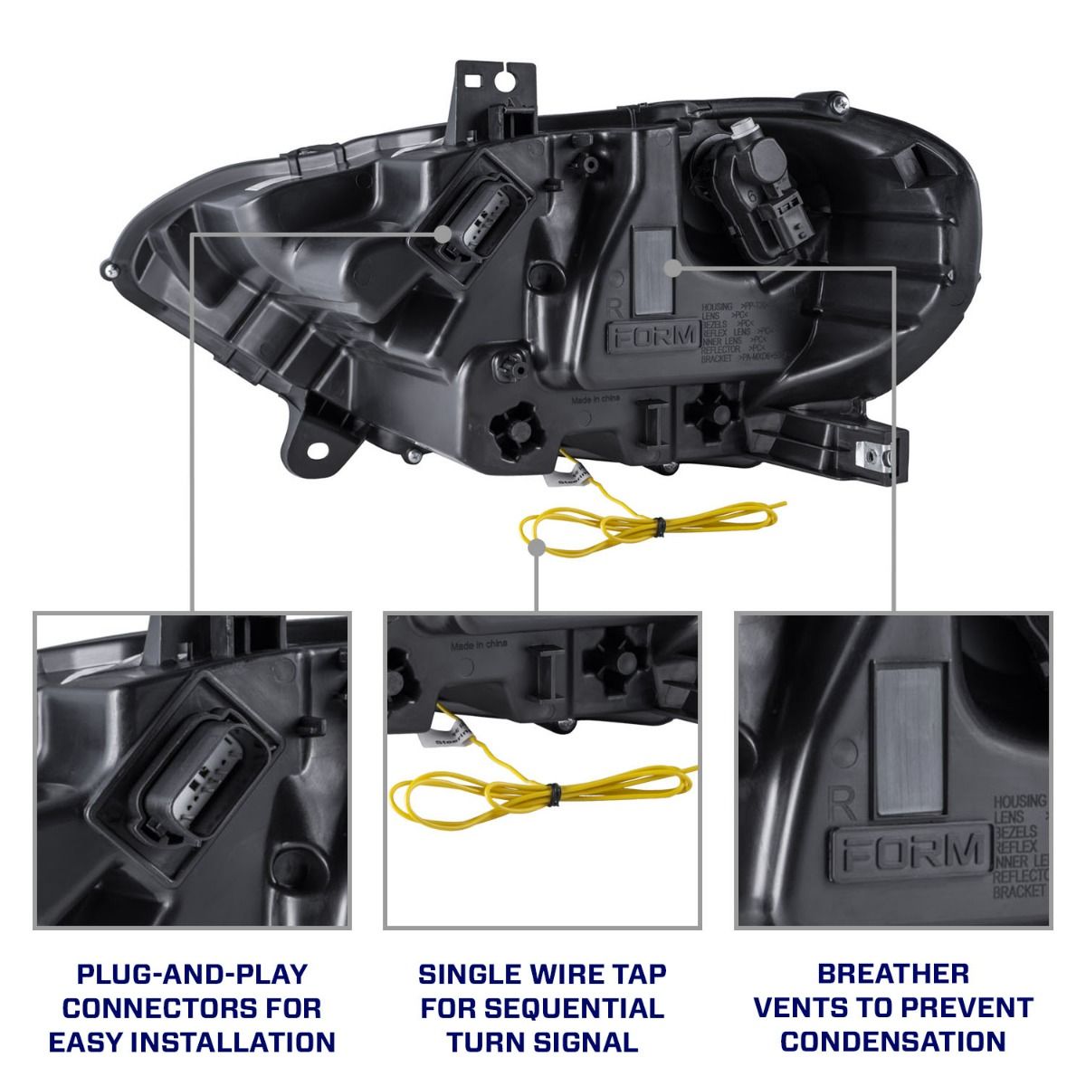 2018-2023 Ford Mustang LED Headlights Pair Form Lighting - FL0009