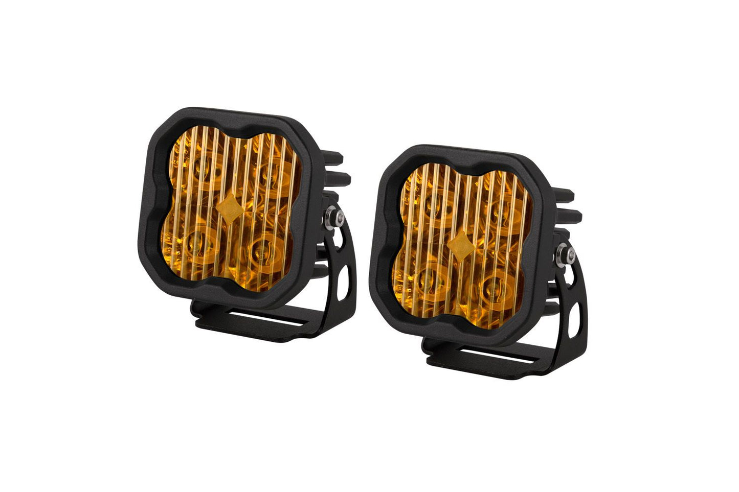 Diode Dynamics SS3 Stage Series 3" (YELLOW) Max Standard LED Pod w/ Amber Backlights (Pair)