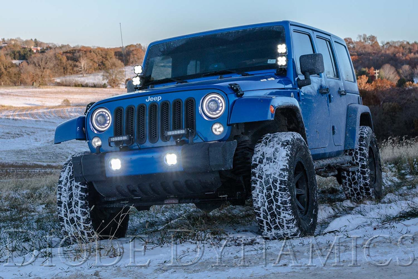 SS3 LED Fog Light Kit For 2007-2018 Jeep JK Wrangler (w/ Amber Backlights)
