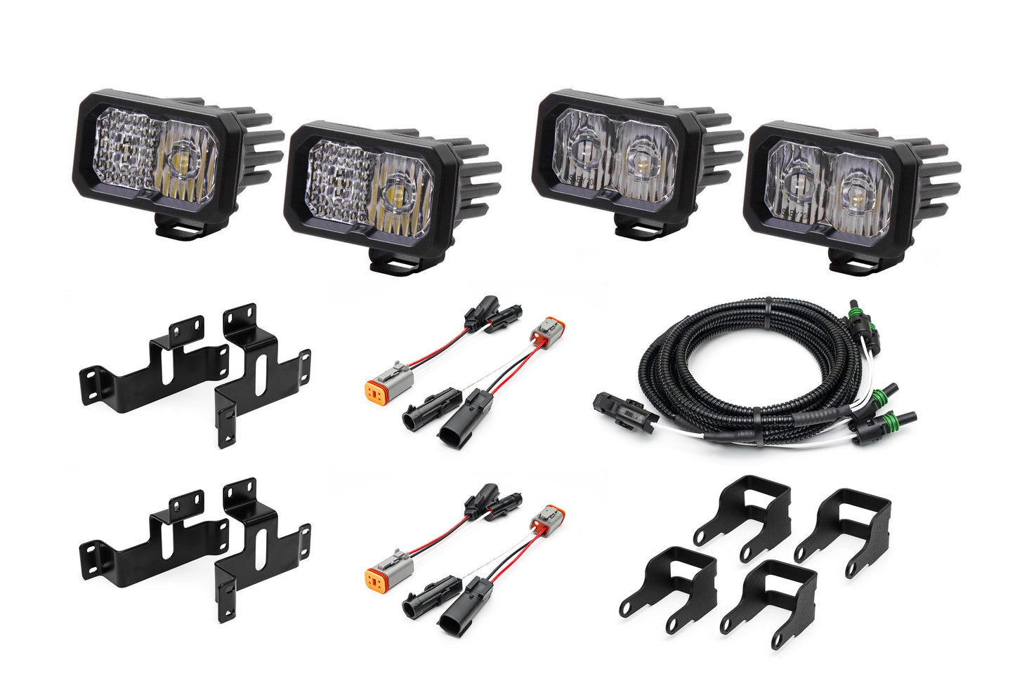 SPV Parts 2021-2026 Ford F-150 & Bronco Raptor OEM Fog Light Upgrade Kit with Brackets and Diode Dynamics SSC2 Lights