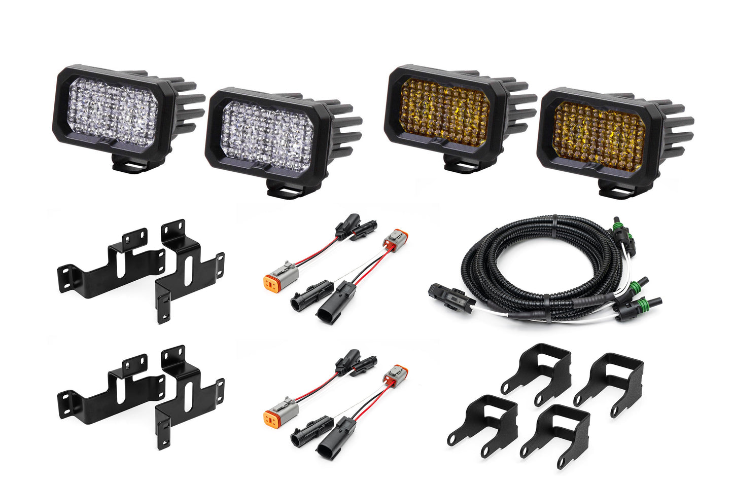 SPV Parts 2021-2026 Ford F-150 & Bronco Raptor OEM Fog Light Upgrade Kit with Brackets and Diode Dynamics SSC2 Lights