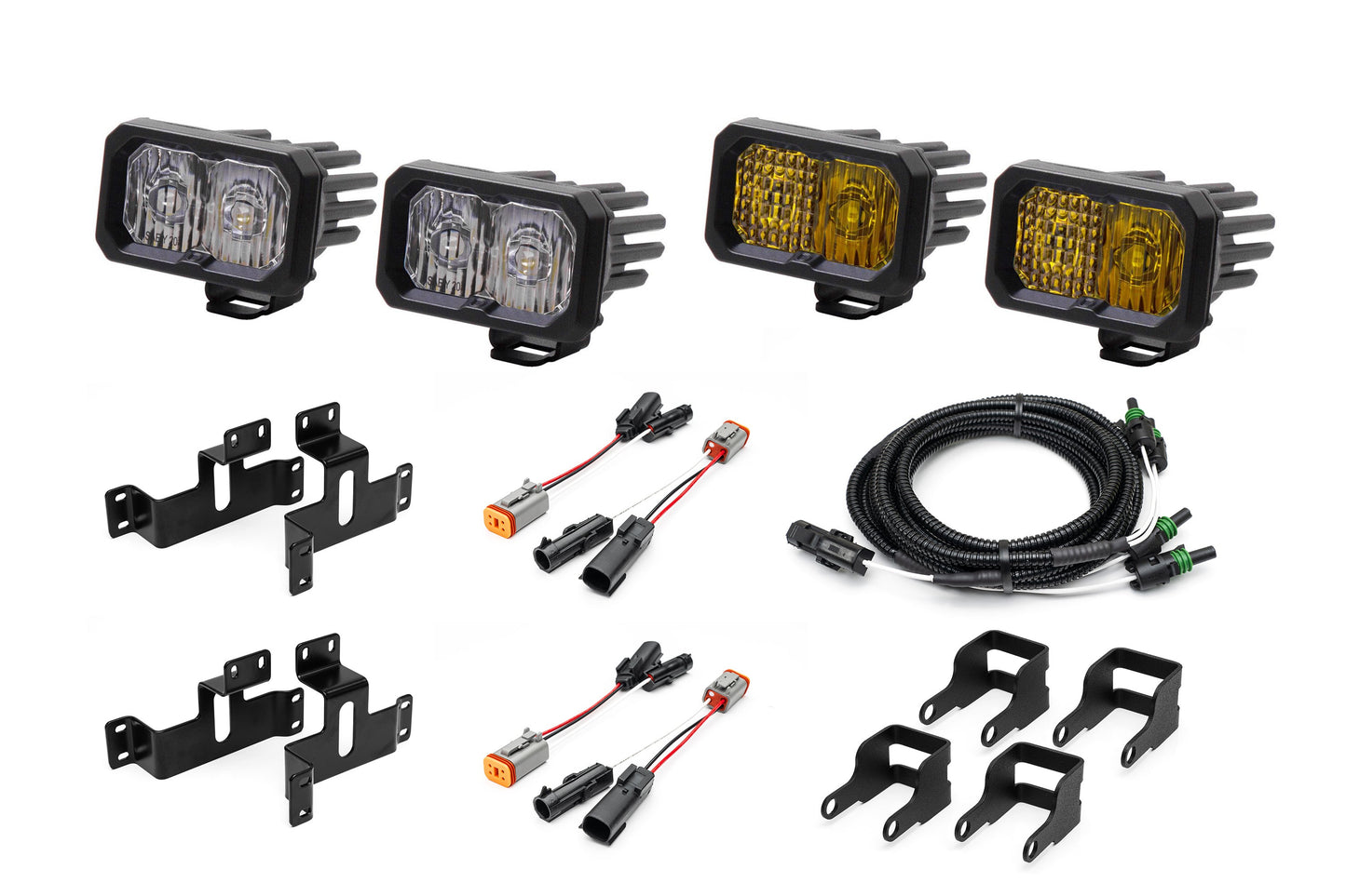 SPV Parts 2021-2026 Ford F-150 & Bronco Raptor OEM Fog Light Upgrade Kit with Brackets and Diode Dynamics SSC2 Lights
