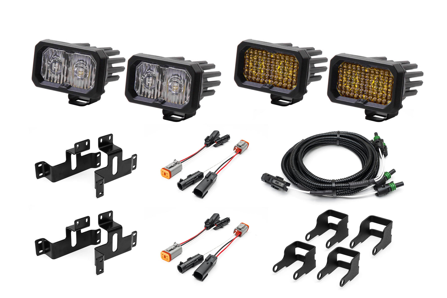 SPV Parts 2021-2026 Ford F-150 & Bronco Raptor OEM Fog Light Upgrade Kit with Brackets and Diode Dynamics SSC2 Lights