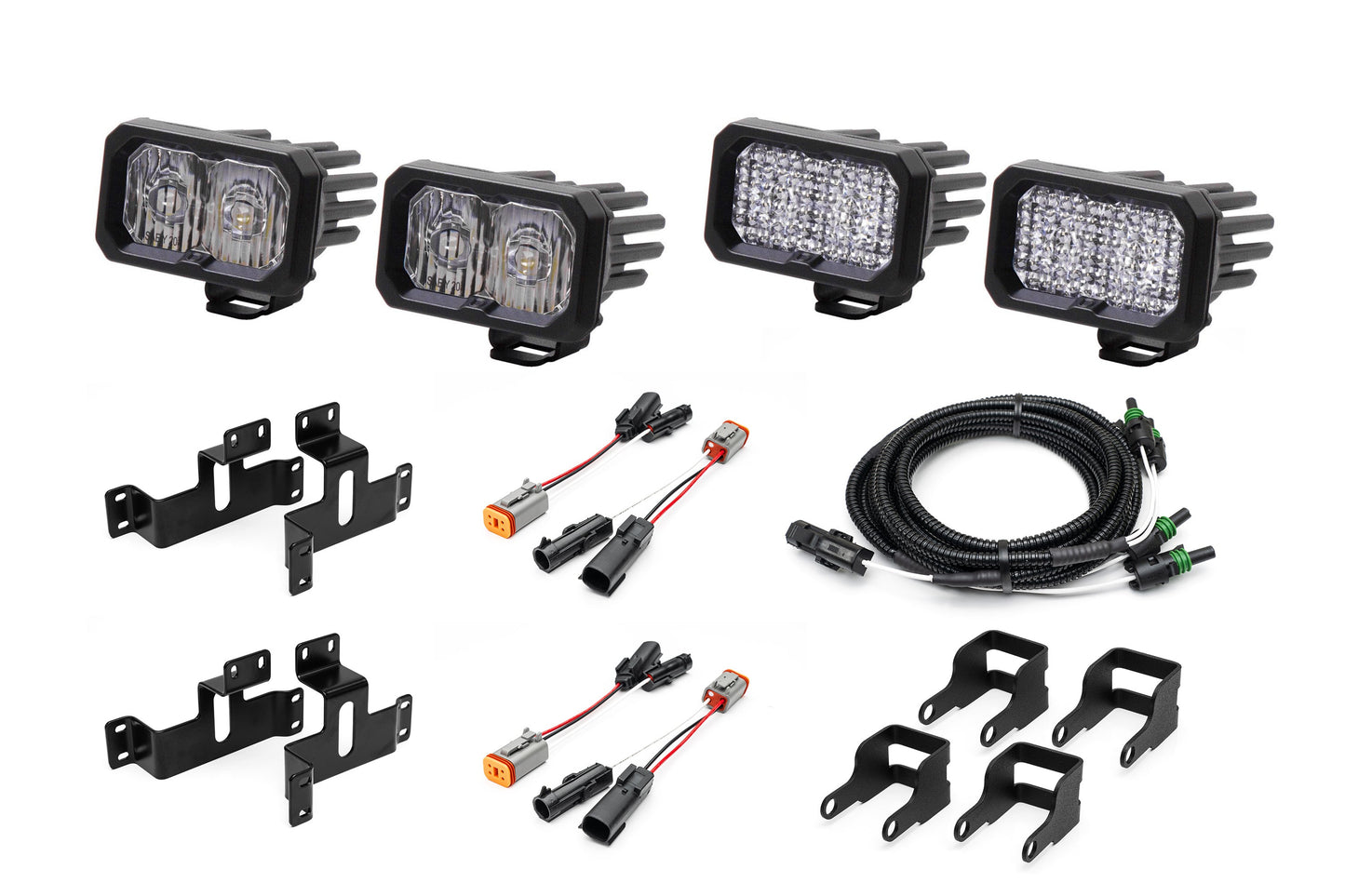 SPV Parts 2021-2026 Ford F-150 & Bronco Raptor OEM Fog Light Upgrade Kit with Brackets and Diode Dynamics SSC2 Lights