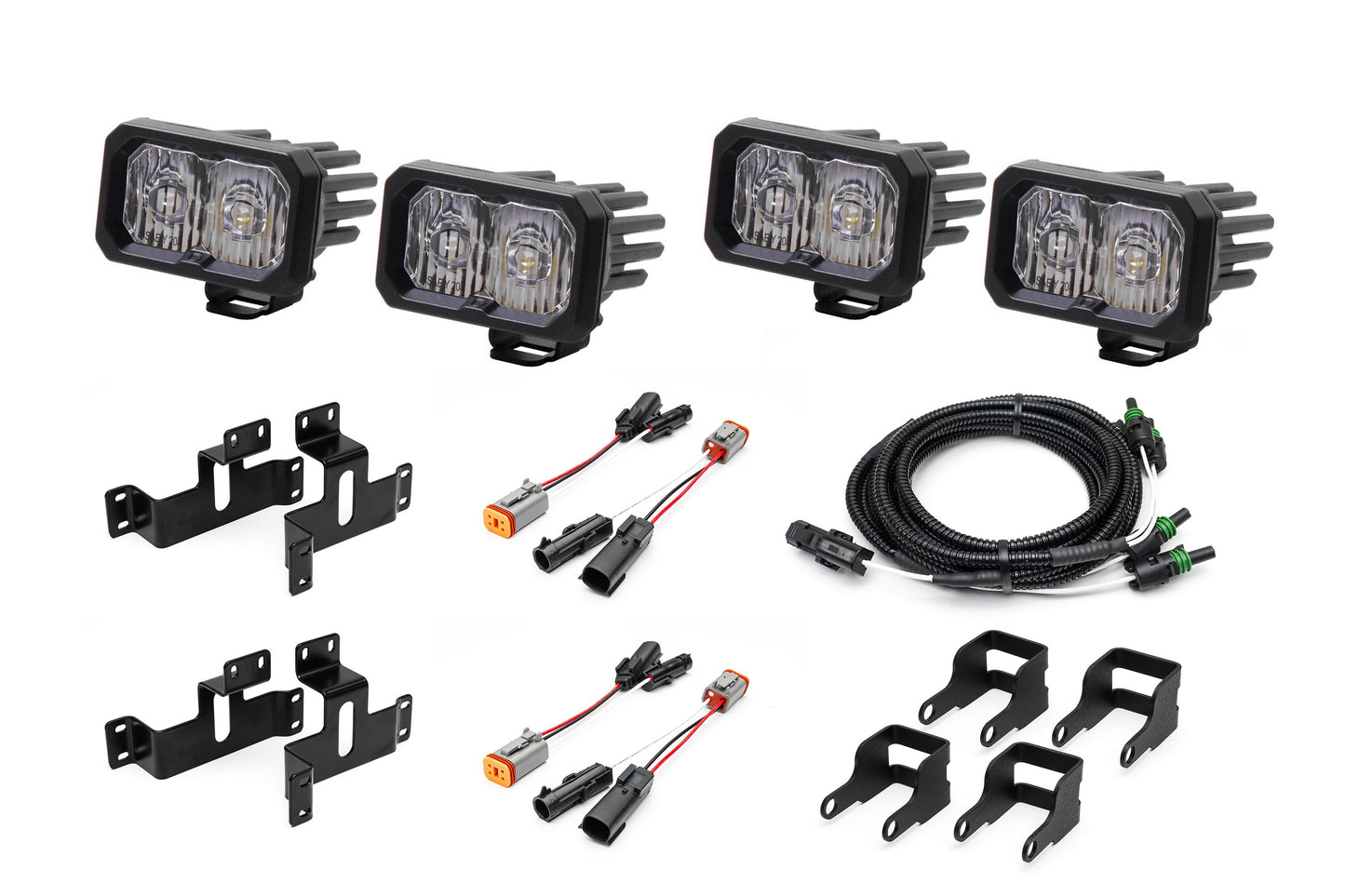 SPV Parts 2021-2026 Ford F-150 & Bronco Raptor OEM Fog Light Upgrade Kit with Brackets and Diode Dynamics SSC2 Lights