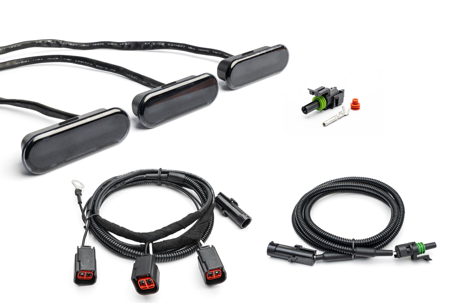2021+ Bronco SMOKED Grille (Amber LED) Marker Lights - Ver 2.0