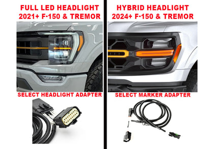 SPV Parts Harness System 2024+ F-150 (& Tremor) HYBRID LED Headlight Parking/Headlight Connector Adapter (Powers Backlights)