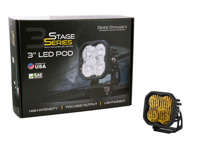 Stage Series 3" SAE Yellow Sport LED Pod (one)