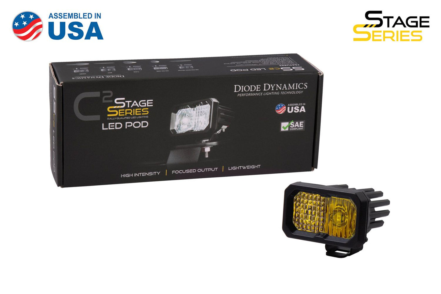 Stage Series 2" SSC2 1.0 SAE Yellow Sport Standard LED Pod (one)