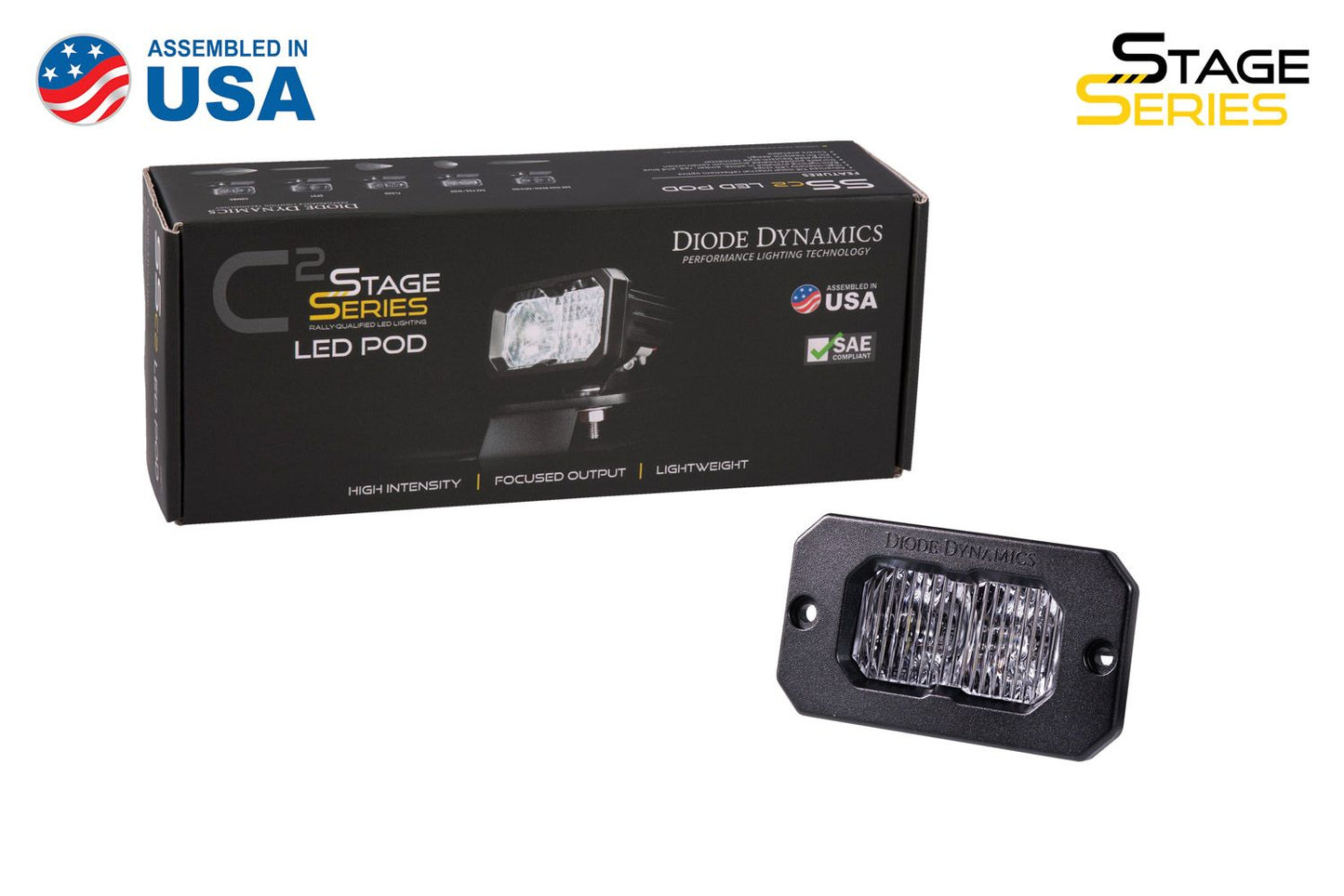 Stage Series 2" SAE White Sport Flush Mount LED Pod (one)