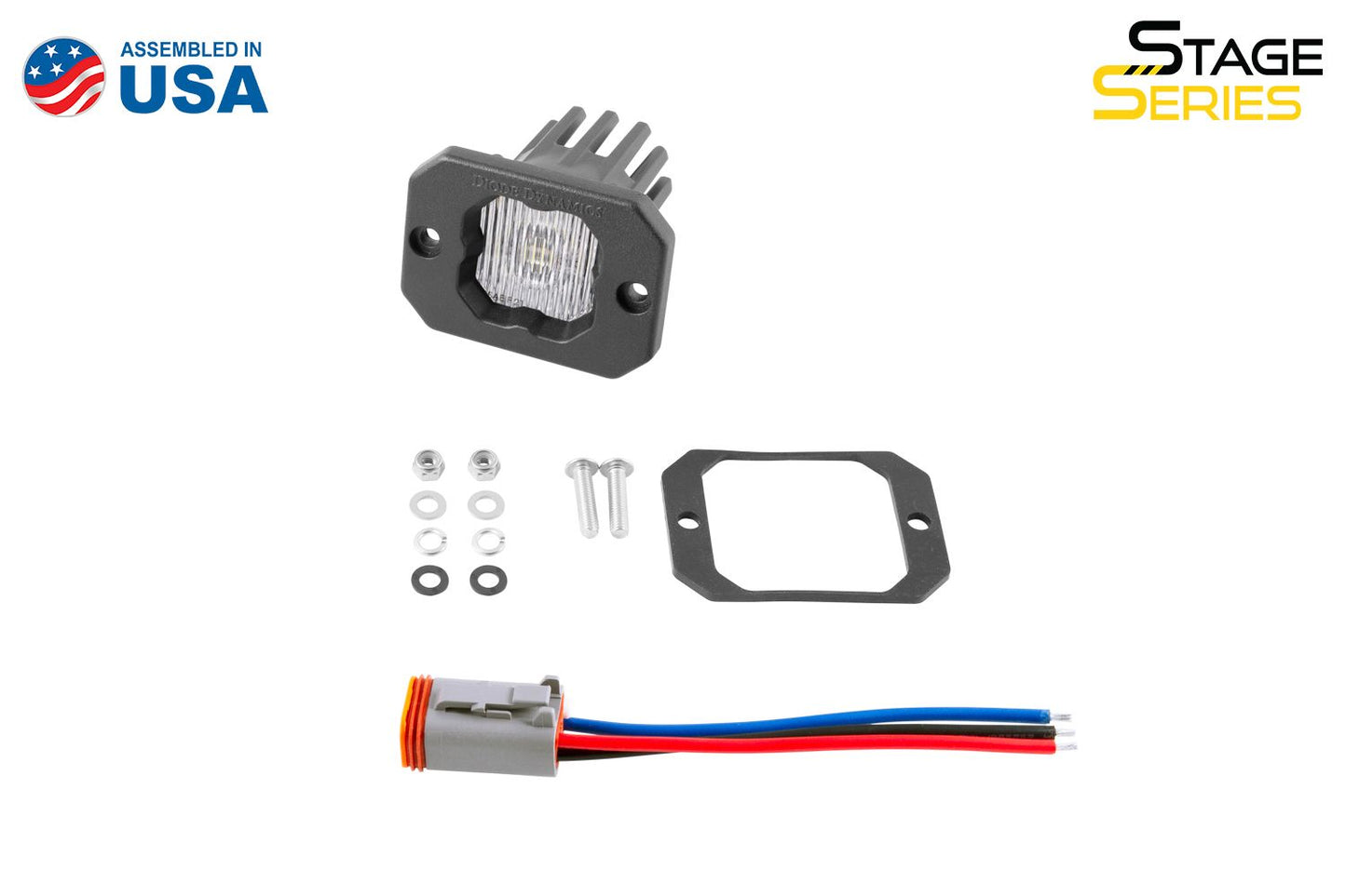 Stage Series C1 White SAE Fog Flush Mount LED Pod (one)