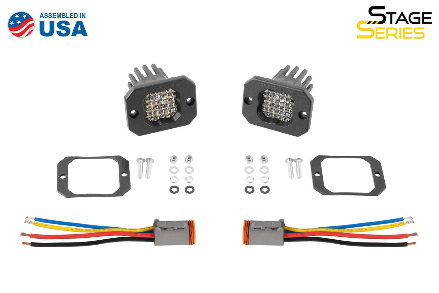 Stage Series C1R White Flood Flush Mount LED Pod (pair)