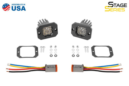 Stage Series C1R White Flood Flush Mount LED Pod (pair)