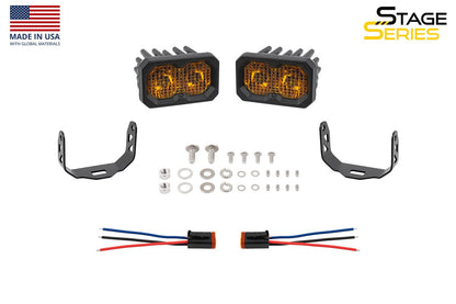 Stage Series 2" SSC2 2.0 SAE Yellow Sport / Pro / Max Standard LED Pod (Pair)