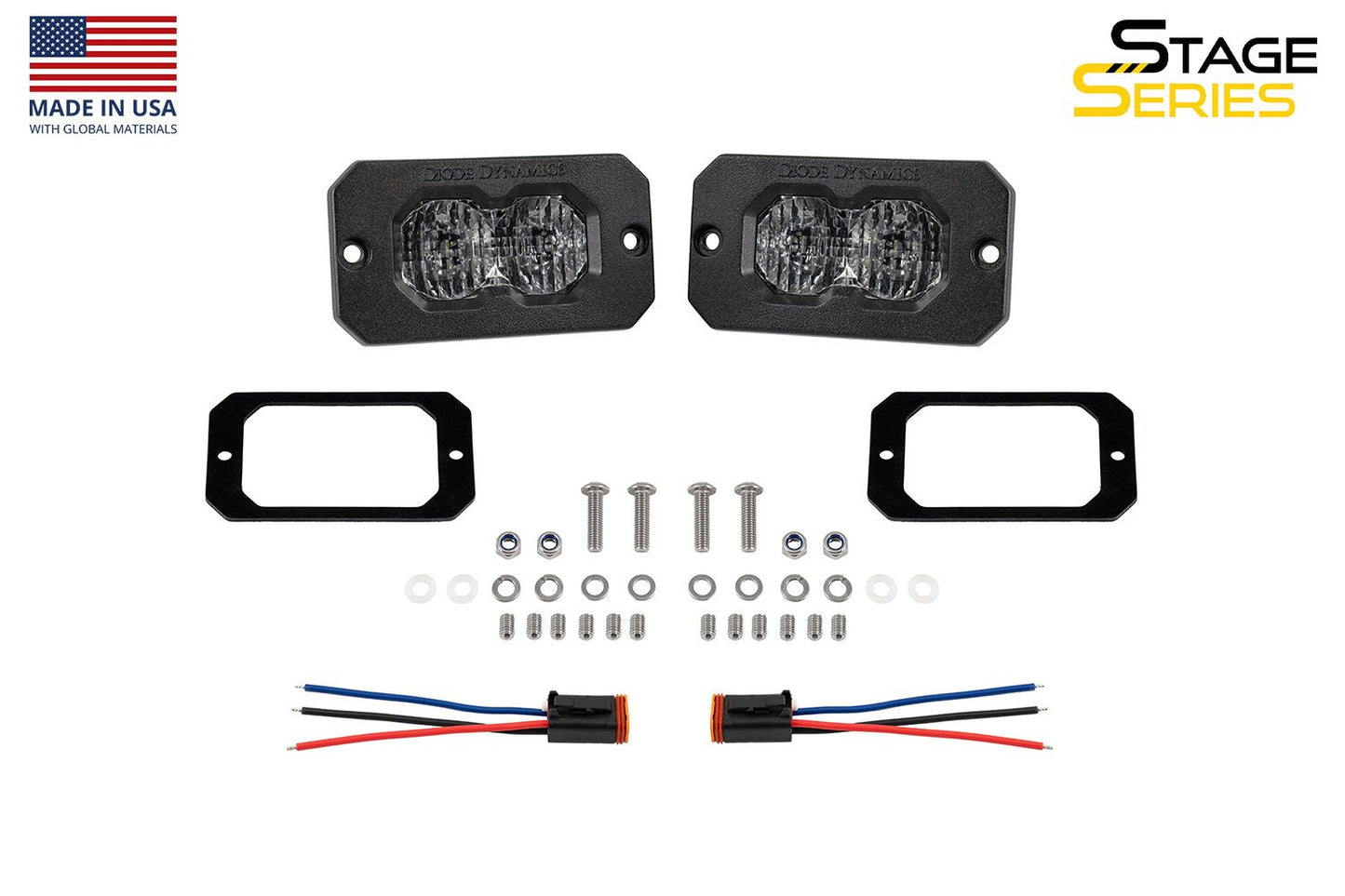 Stage Series 2" SSC2 2.0 White Sport / Pro / Max Flush Mount LED Pod (Pair)