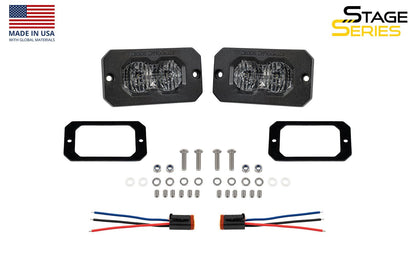 Stage Series 2" SSC2 2.0 White Sport / Pro / Max Flush Mount LED Pod (Pair)