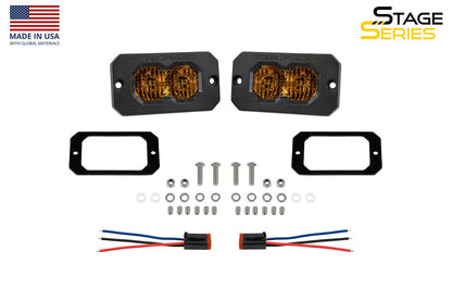 Stage Series 2" SSC2 2.0 Yellow Sport / Pro / Max Flush Mount LED Pod (Pair)