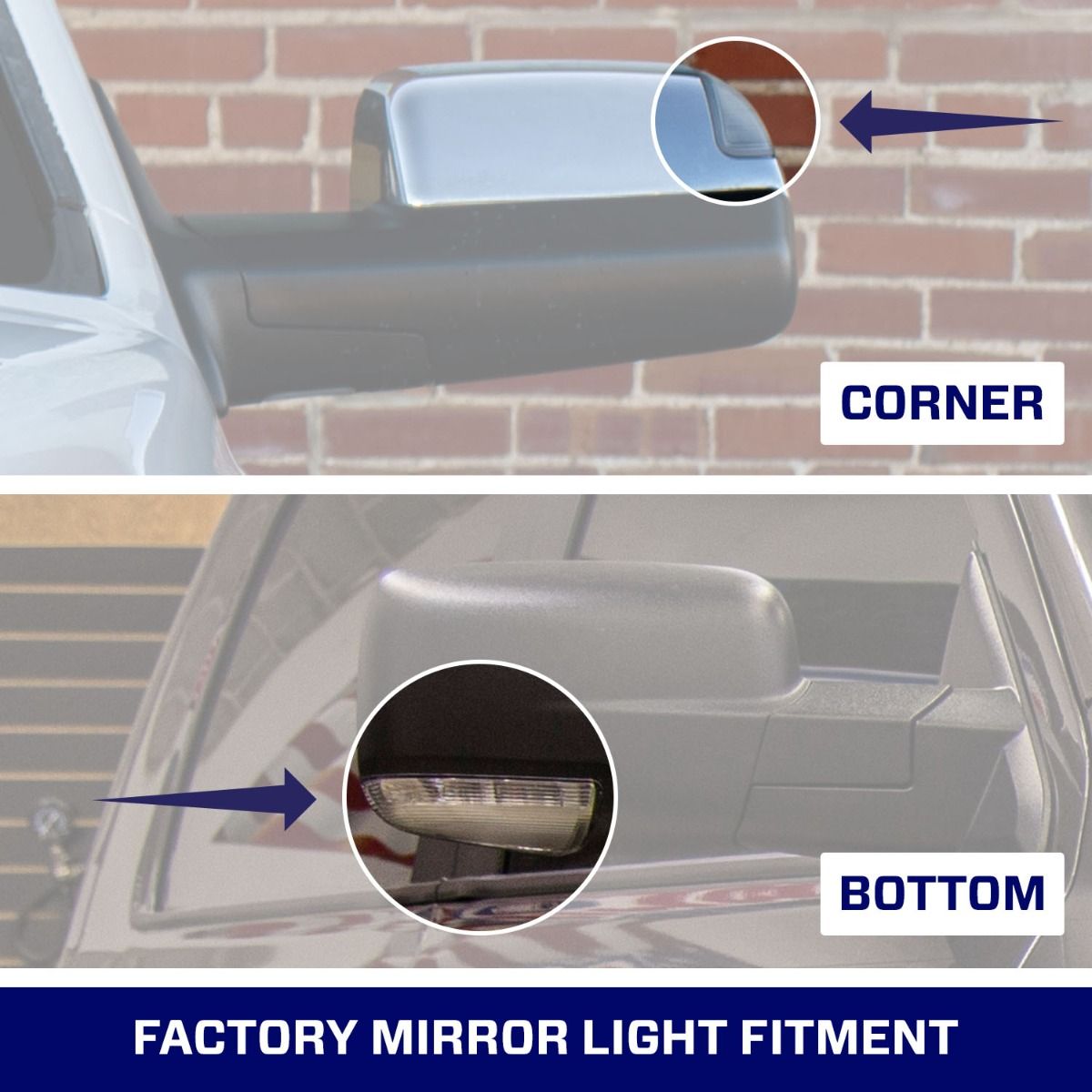 Ram LED Mirror Lights (Pair) (FL0034 & FL0035)