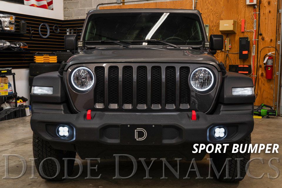 SS3 LED Fog Light Kit For 2018-2023 Jeep JL Wrangler (w/ Amber Backlights)