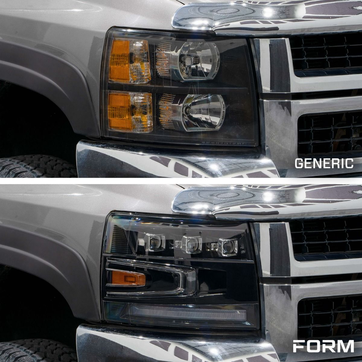2007-2013 Chevrolet Silverado LED Projector Headlights Pair Form Lighting - FL0005