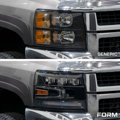 2007-2013 Chevrolet Silverado LED Projector Headlights Pair Form Lighting - FL0005