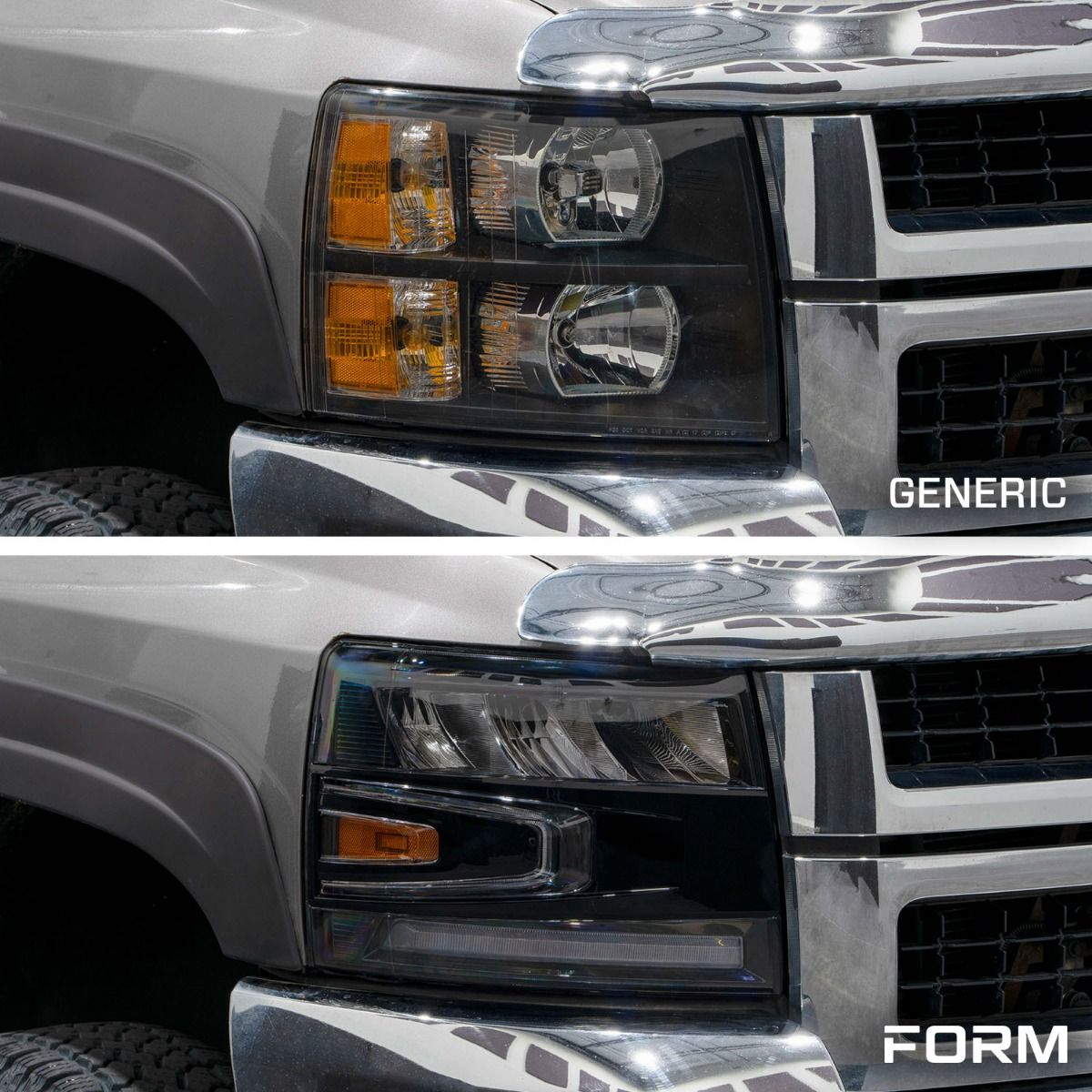 2007-2013 Chevrolet Silverado LED Reflector Headlights Pair Form Lighting - FL0004