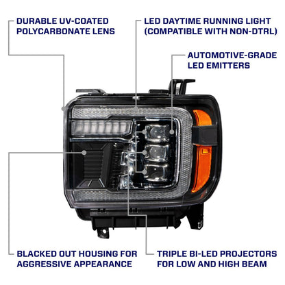 14-18 GMC Sierra 1500 and 15-19 GMC Sierra 2500/3500 LED Projector Headlights Pair Form Lighting - FL0012