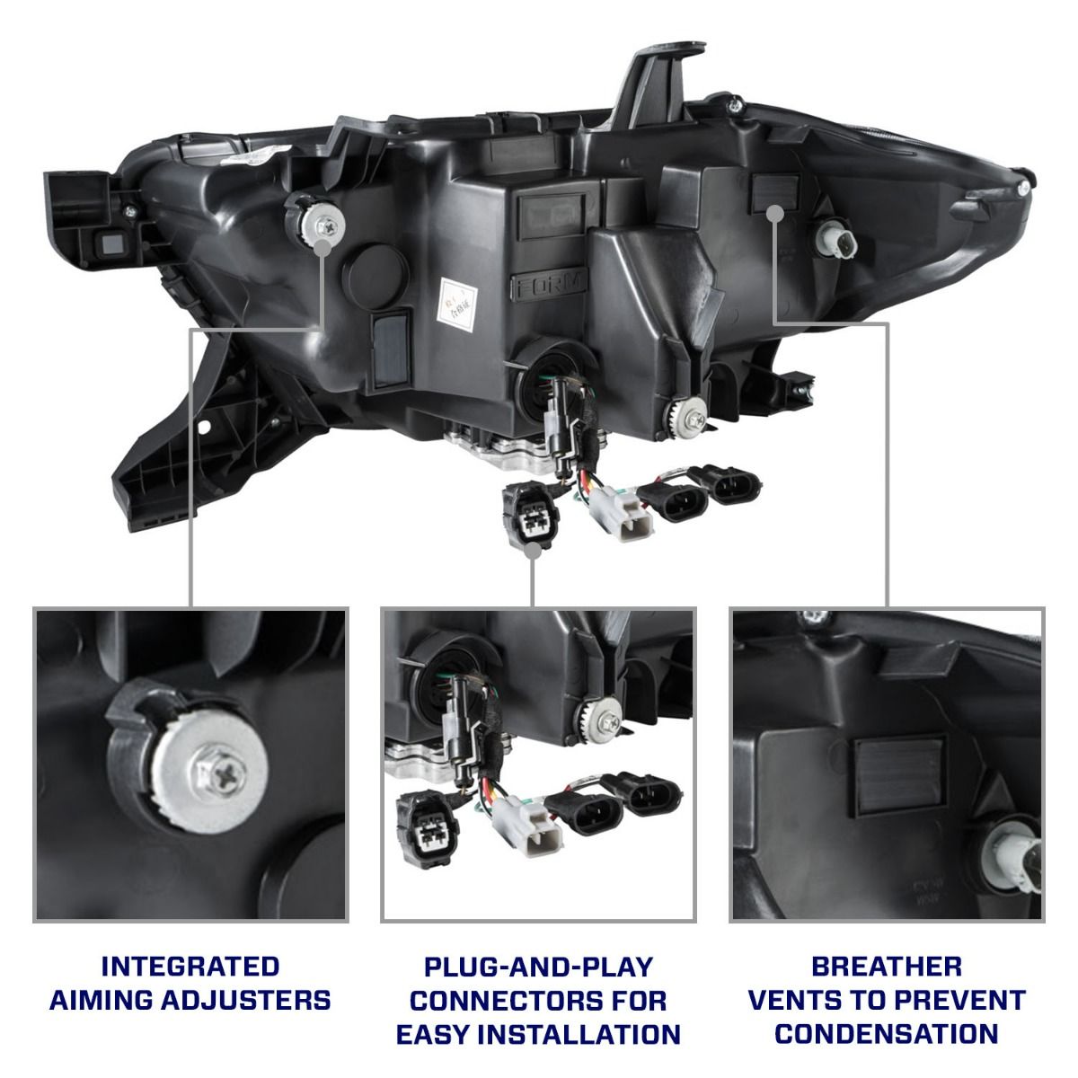 2016-2023 Toyota Tacoma Sequential LED Projector Headlights Pair (With New Selectable DRL) Form Lighting - FL0001