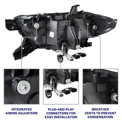 2016-2023 Toyota Tacoma Sequential LED Projector Headlights Pair (With New Selectable DRL) Form Lighting - FL0001