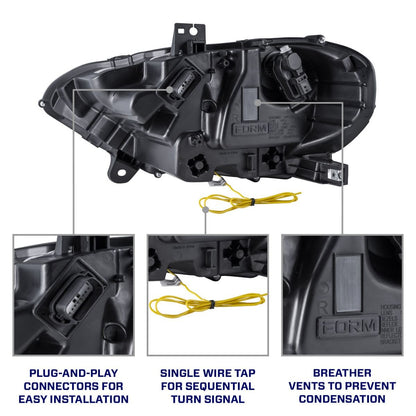 2018-2023 Ford Mustang LED Headlights Pair Form Lighting - FL0009