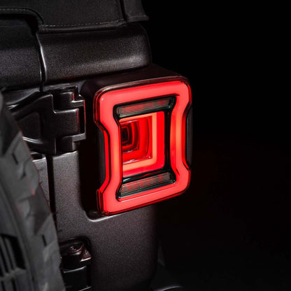 2018-2024 Jeep Wrangler LED Tail Lights Red or Smoked Lens Pair Form Lighting - FL0013 & FL0014