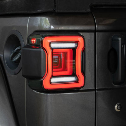 2018-2024 Jeep Wrangler LED Tail Lights Red or Smoked Lens Pair Form Lighting - FL0013 & FL0014