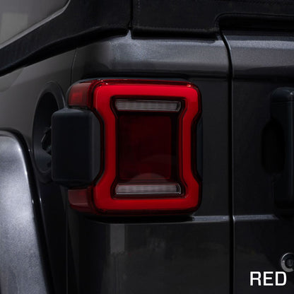 2018-2024 Jeep Wrangler LED Tail Lights Red or Smoked Lens Pair Form Lighting - FL0013 & FL0014