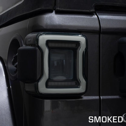 2018-2024 Jeep Wrangler LED Tail Lights Red or Smoked Lens Pair Form Lighting - FL0013 & FL0014