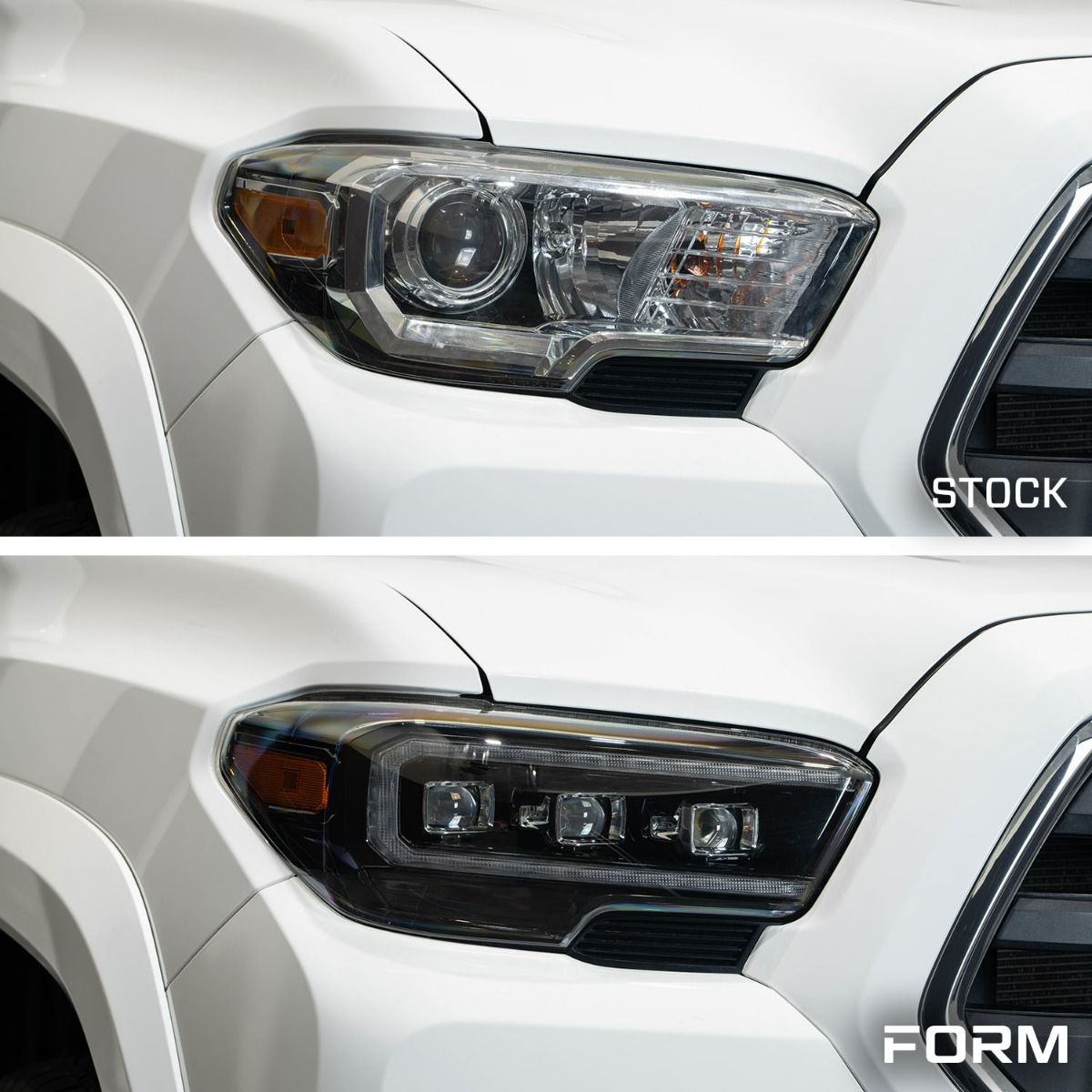 2016-2023 Toyota Tacoma Sequential LED Projector Headlights Pair (With New Selectable DRL) Form Lighting - FL0001