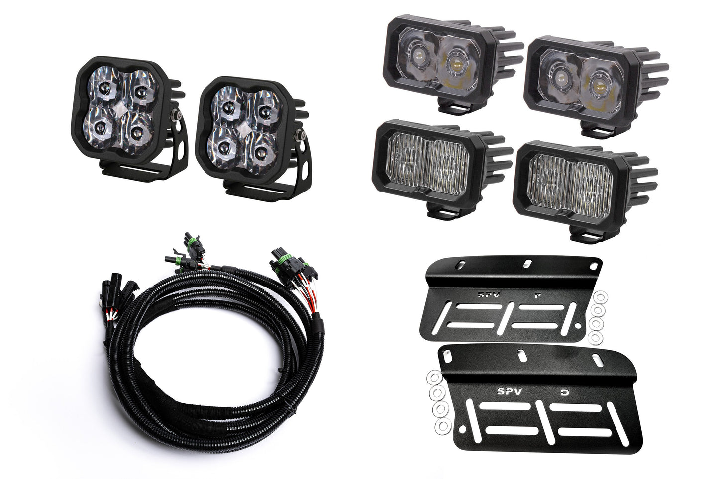 SPV Parts 2021+ Bronco - Diode Dynamics Fog Light Kit w/amber backlight - Including Brackets/Harness (Modular Bumper, INCLUDING RAPTOR)