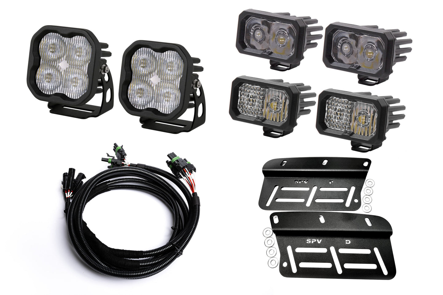SPV Parts 2021+ Bronco - Diode Dynamics Fog Light Kit w/amber backlight - Including Brackets/Harness (Modular Bumper, INCLUDING RAPTOR)
