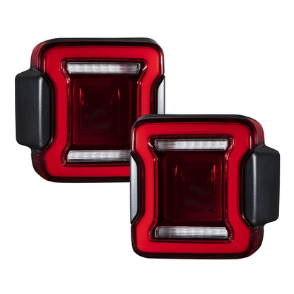 2018-2024 Jeep Wrangler LED Tail Lights Red or Smoked Lens Pair Form Lighting - FL0013 & FL0014