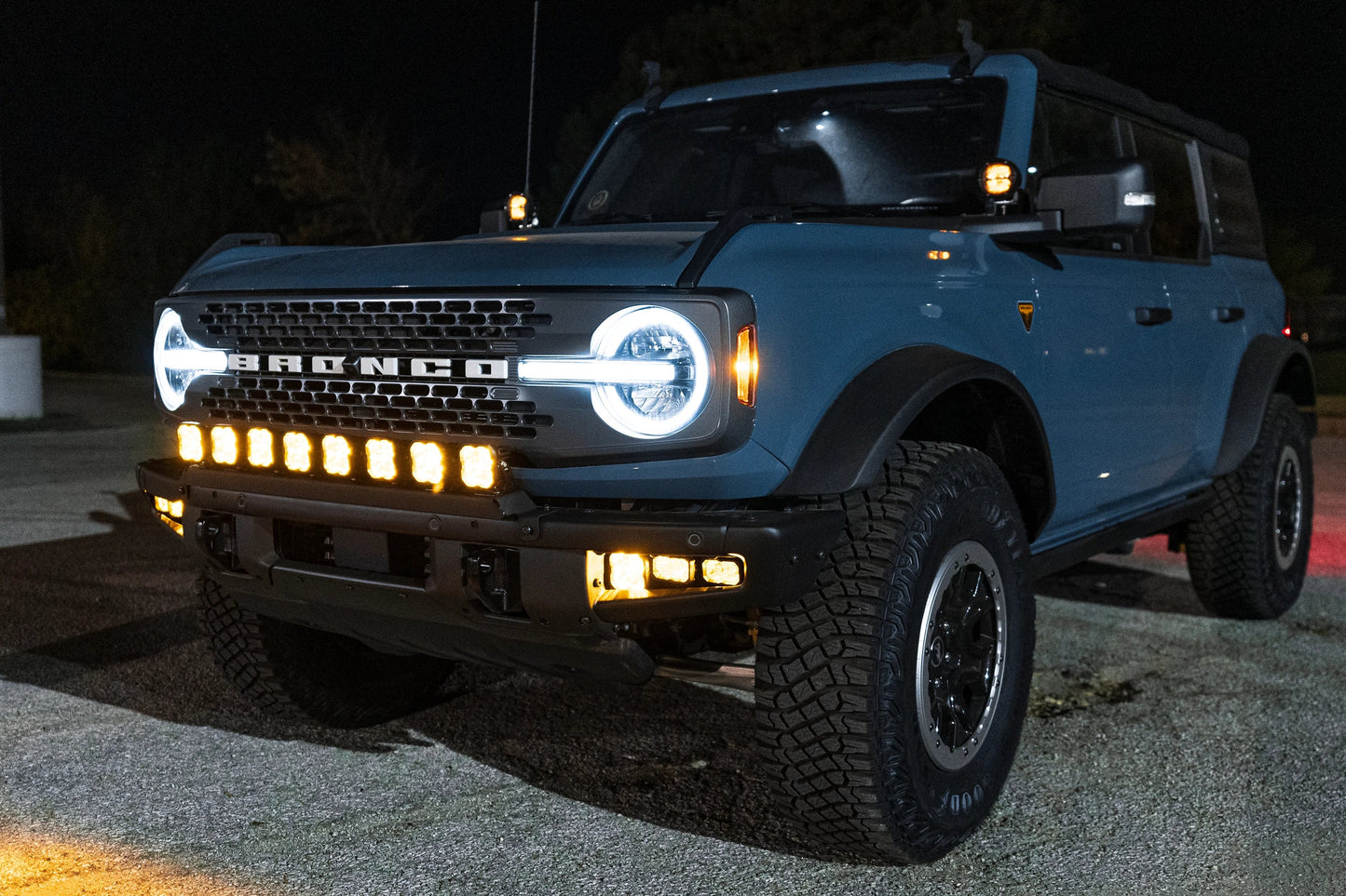 SPV Parts 2021+ Bronco - Diode Dynamics Fog Light Kit w/amber backlight - Including Brackets/Harness (Modular Bumper, INCLUDING RAPTOR)