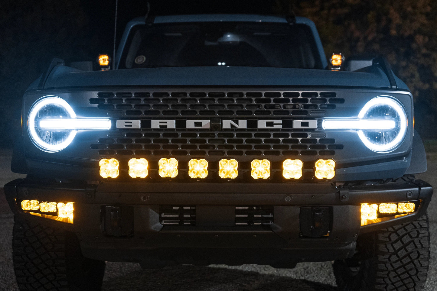SPV Parts 2021+ Bronco - Diode Dynamics Fog Light Kit w/amber backlight - Including Brackets/Harness (Modular Bumper, INCLUDING RAPTOR)