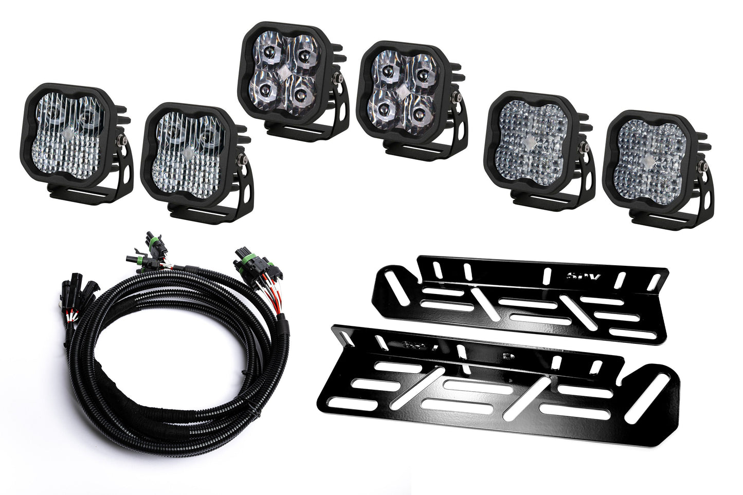 SPV Parts 2021-2026 Ford Raptor Diode Dynamics Sport & PRO Triple Fog Light Kit (With Brackets & Harness)