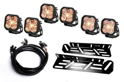 SPV Parts 2021-2026 Ford Raptor Diode Dynamics Sport & PRO Triple Fog Light Kit (With Brackets & Harness)