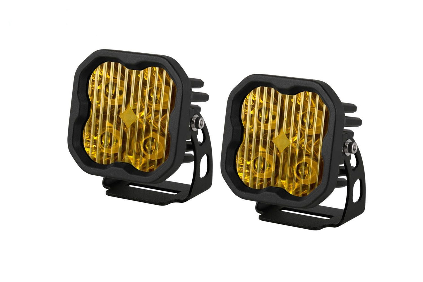Diode Dynamics SS3 Stage Series 3" (YELLOW) Pro Standard LED Pod with Amber Backlight (pair)