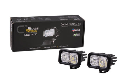 Diode Dynamics SSC2 Stage Series 2" SPORT White Standard LED Pod (pair) (BACKLIT)