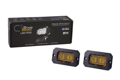 Diode Dynamics SSC2 Stage Series 2" Amber Flush Mount LED Pod (pair)