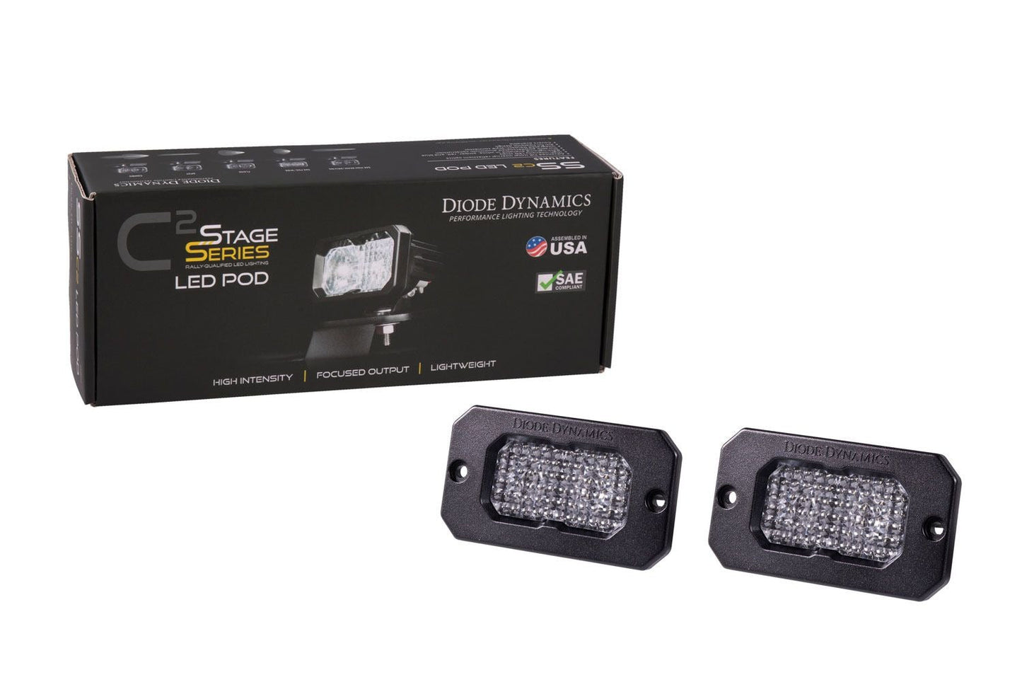 Diode Dynamics Stage Series 2" White Sport Flush Mount LED Pod (pair)