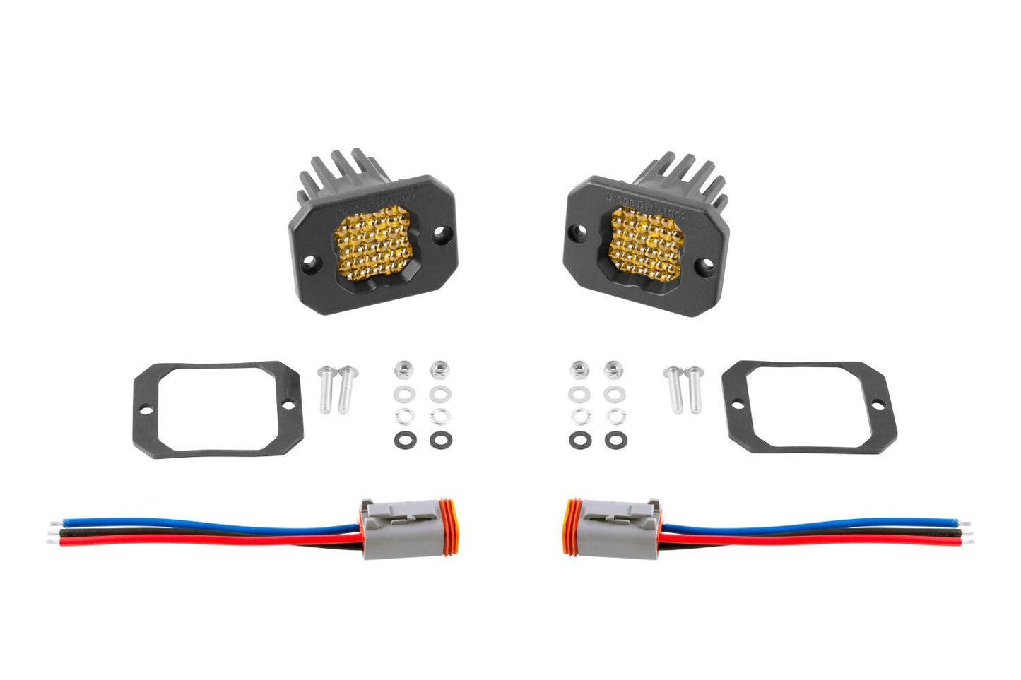 Diode Dynamics Stage Series C1 SSC1 Amber Flush Mount LED Pod (pair)