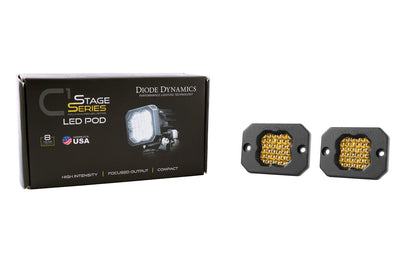 Diode Dynamics Stage Series C1 SSC1 Amber Flush Mount LED Pod (pair)