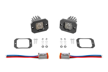Diode Dynamics Stage Series C1 SSC1 White Flush Mount LED Pod (Pair)