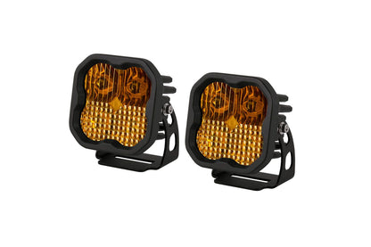 Diode Dynamics SS3 Stage Series 3" (YELLOW) Max Standard LED Pod w/ Amber Backlights (Pair)